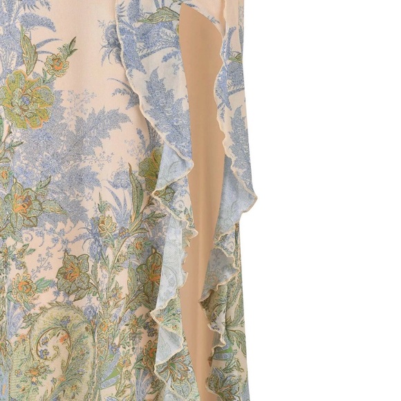 Tiger Mist Strapless Floral Bandeau Maxi-Dress - Yellow/Green Floral Paisley - S - Picture 7 of 12